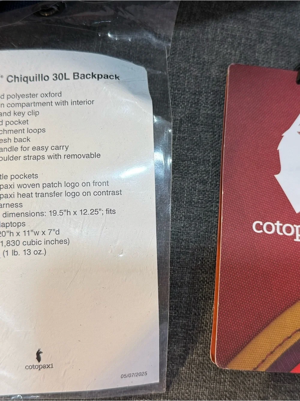 Cotopaxi Chiquillo 30L Backpack NWT Navy Blue 16” Laptop School Travel